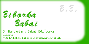biborka babai business card